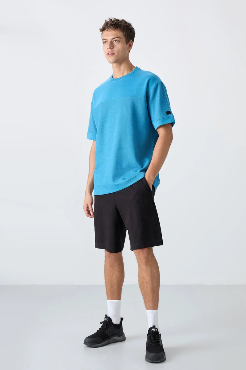 T-shirt homme oversize basic en coton épais à texture marquée - 88340