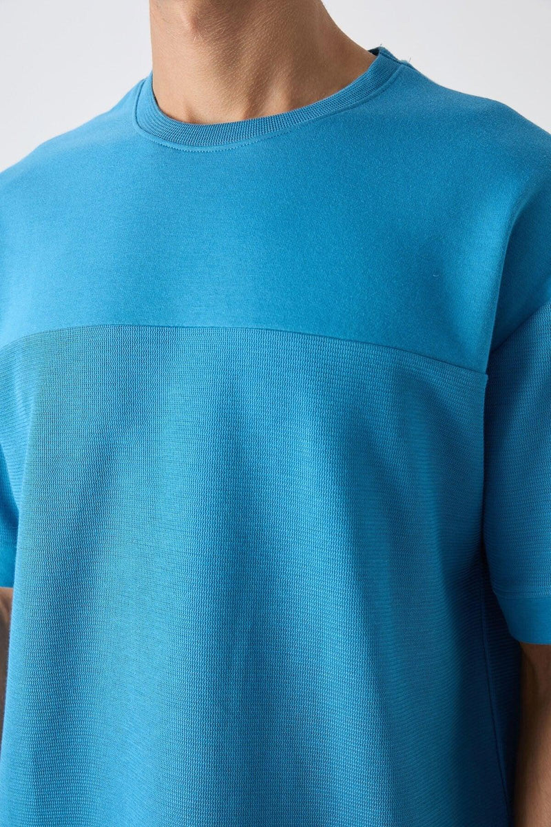 T-shirt homme oversize basic en coton épais à texture marquée - 88340