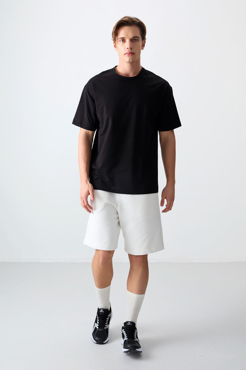 T-shirt Homme Basique Oversize en Coton Épais et Doux