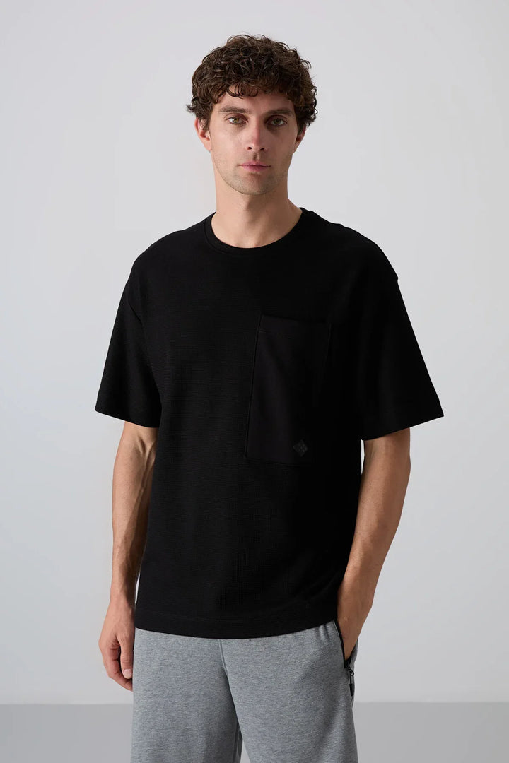t‑shirt oversize homme coton épais texturé- 88341