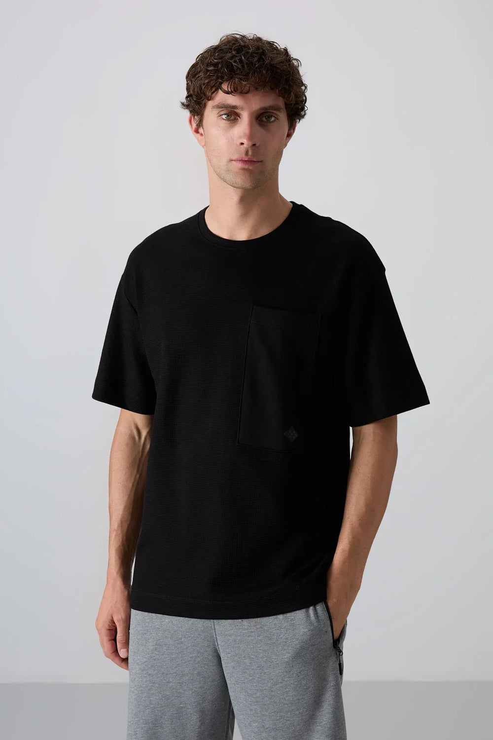 t‑shirt oversize homme coton épais texturé- 88341