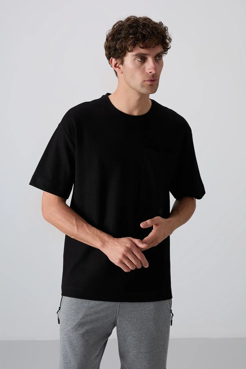 t‑shirt oversize homme coton épais texturé- 88341