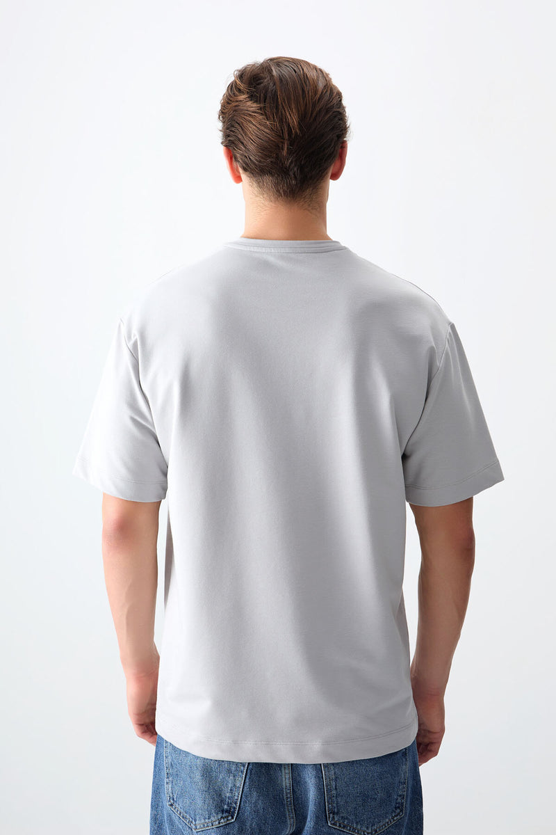 T-shirt Homme Basique Oversize en Coton Épais et Doux