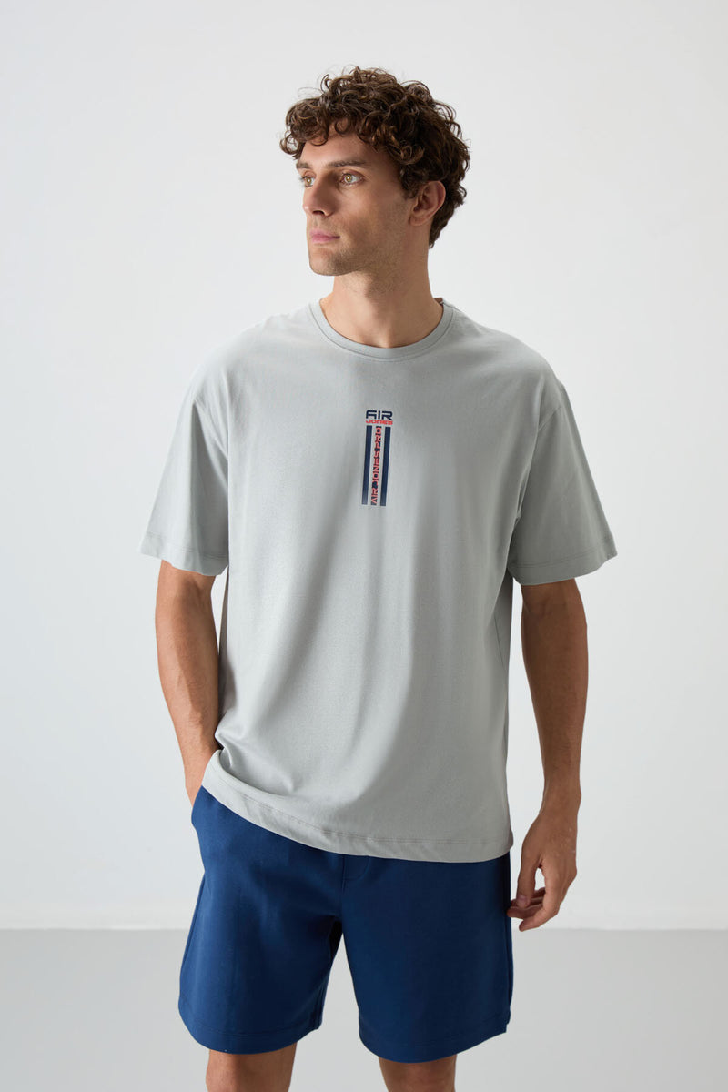 T-shirt Homme Oversize 100% Coton à Texture Douce et Imprimé