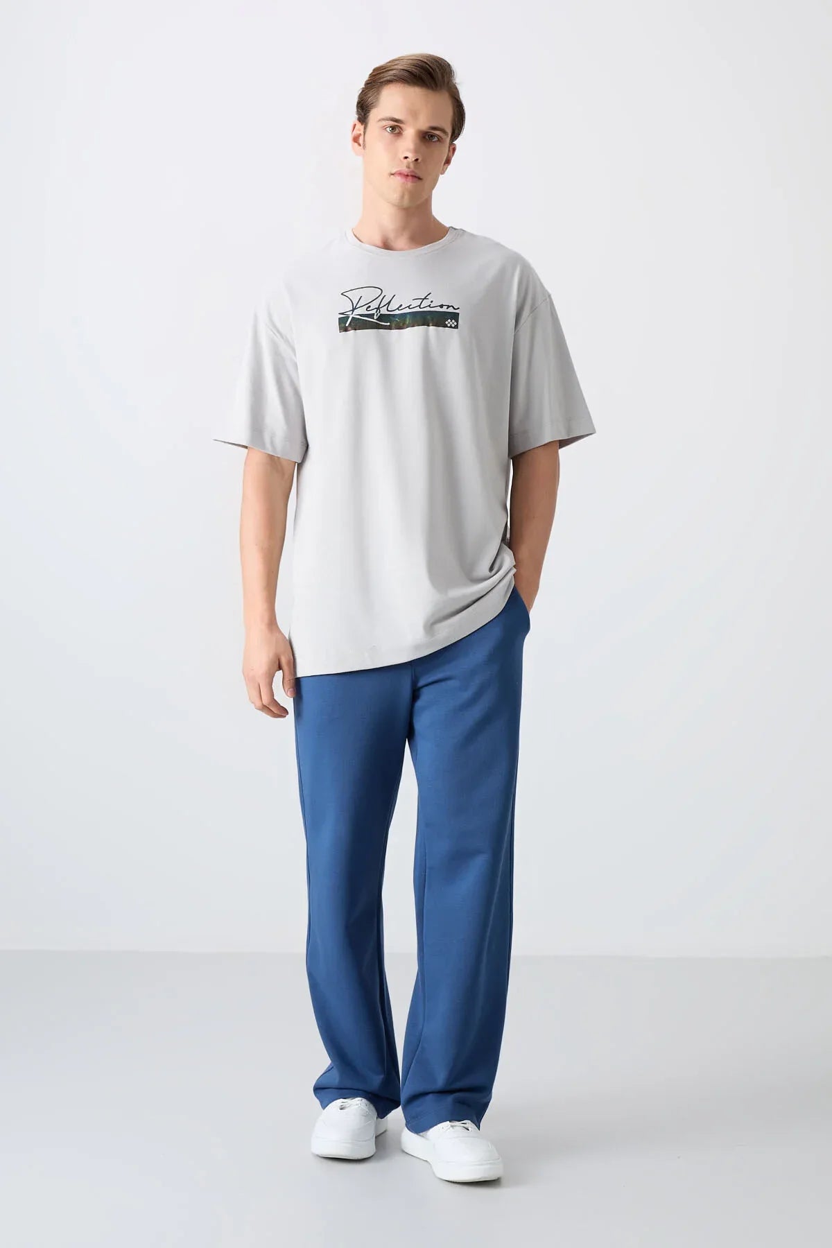 T-shirt homme oversize en coton épais avec imprimé - 88334 - Justyol