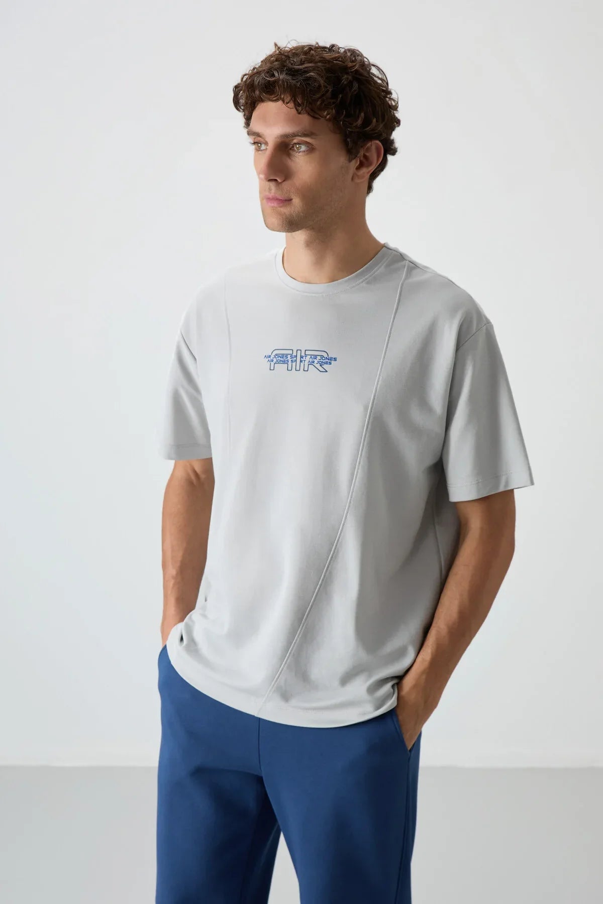 T-shirt homme oversize imprimé en coton épais texturé - Justyol