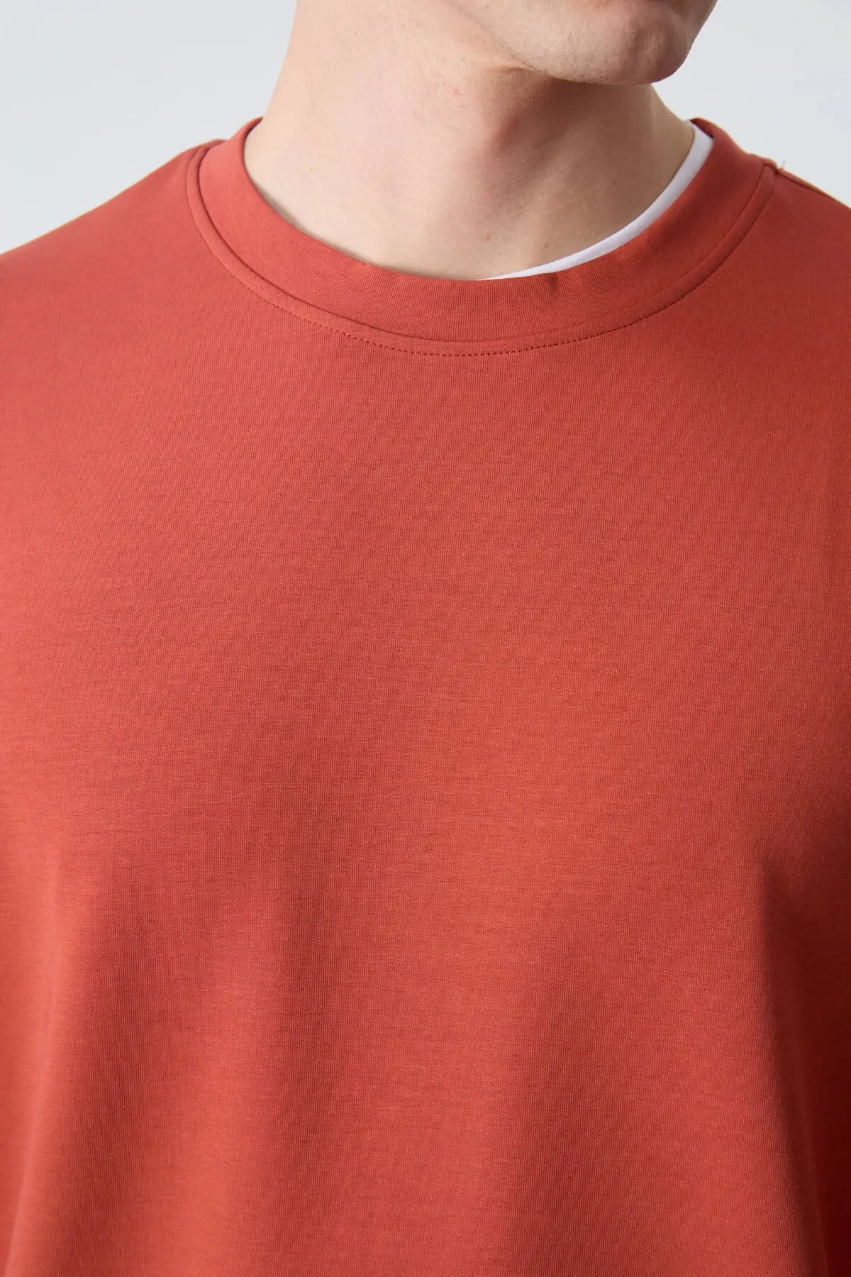 basic o yaka rahat form erkek sweatshirt - 88053 - Justyol