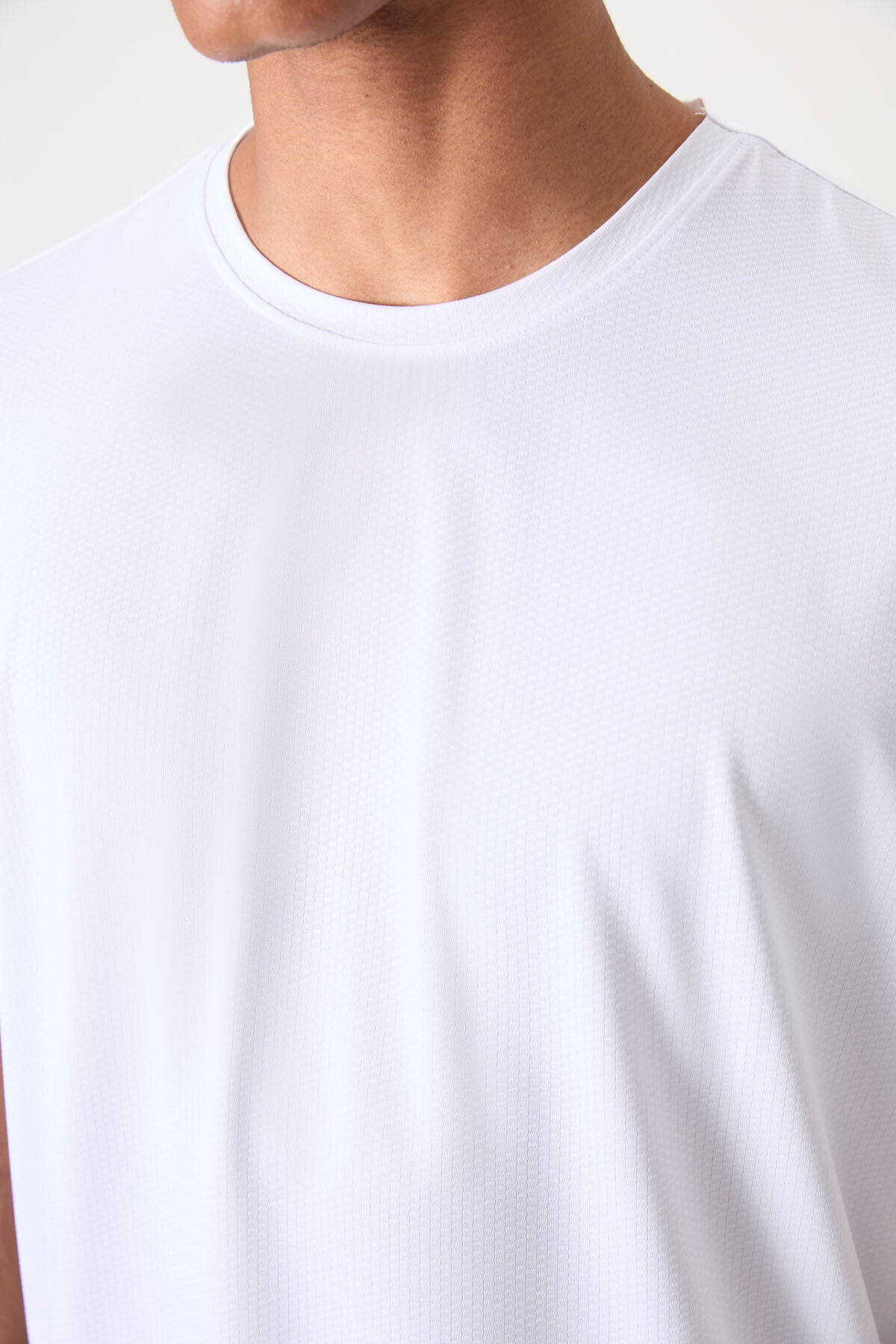 polyester nefes alan dokulu ince esnek standart fit erkek performans t-shirt - 88388 - Justyol