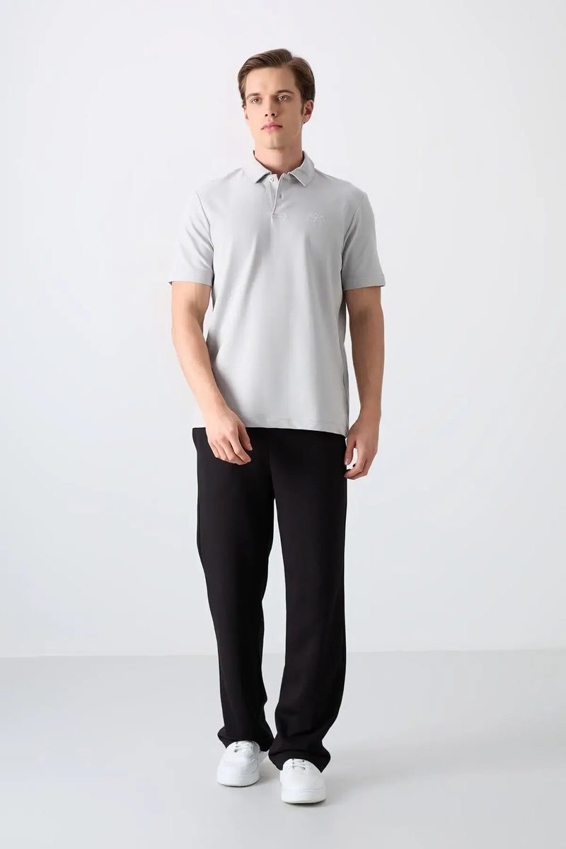 Polo homme en maille avec logo col polo coupe standard- 87748