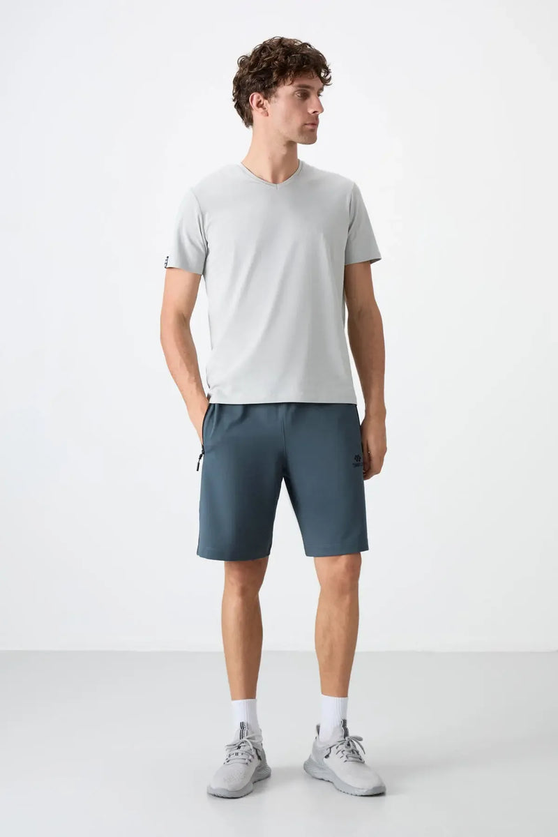 T-shirt homme basique col V manches courtes coupe standard- 87912