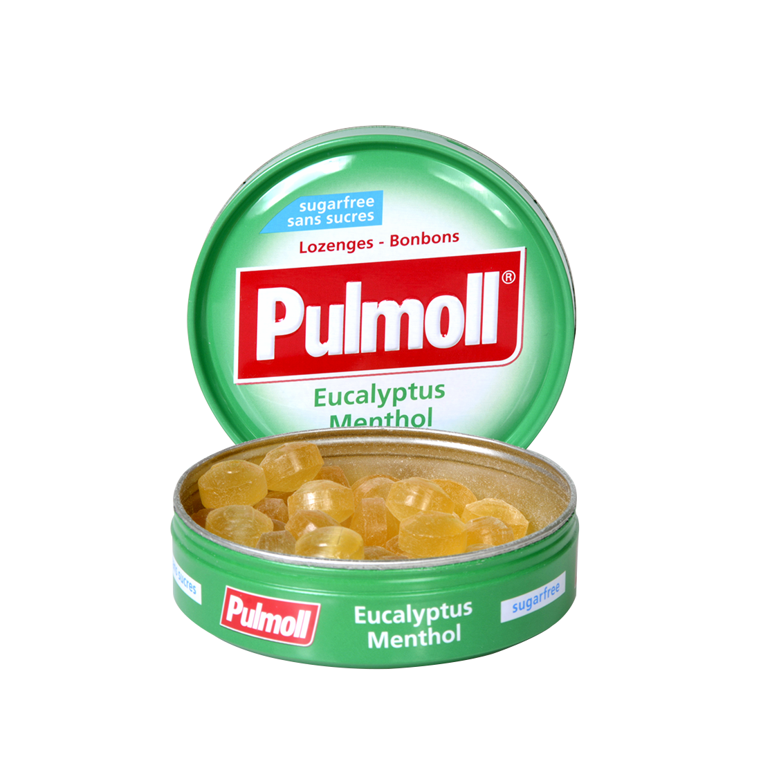 حلوى استحلاب PULMOLL بالأوكالبتوس والمنثول بدون سكر لانتعاش الحلق – 45 غرام