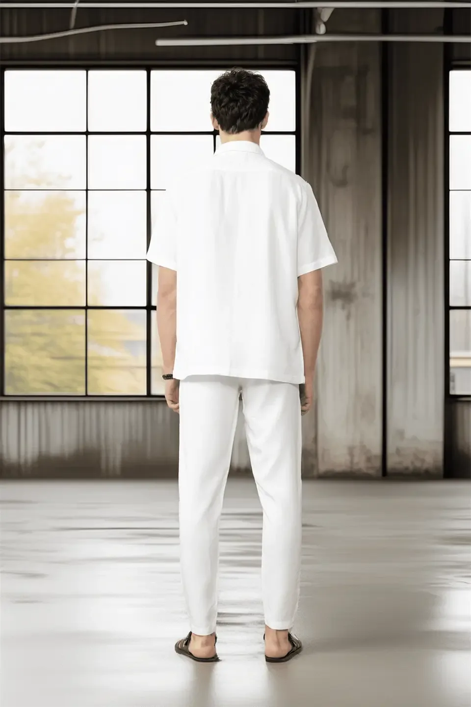 pantalon homme coton naturel cordon et zip - Justyol