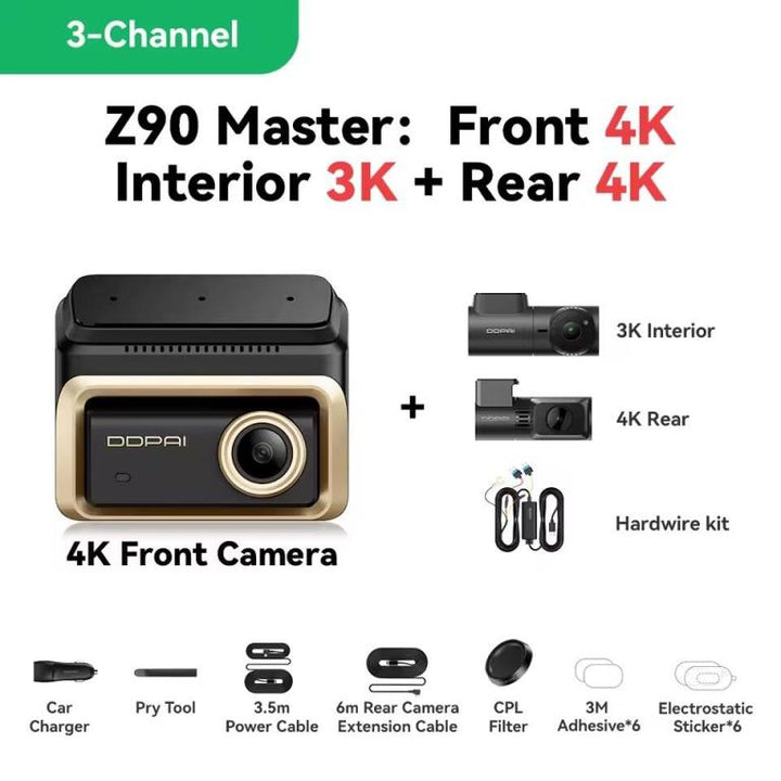 Ddpai Z90 Master  Dual 4G Camera avant + arriere +  hardwire kit