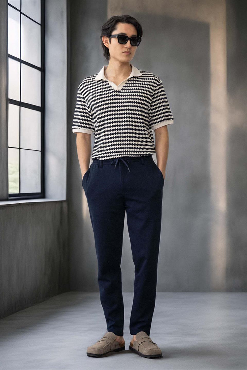 Pantalon Homme Akira en Maille Piqué Stretch