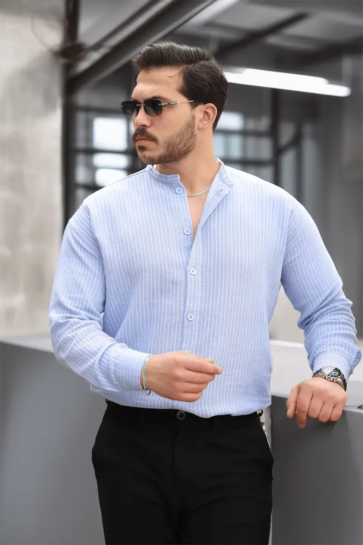 chemise homme mousseline coton rayée légère