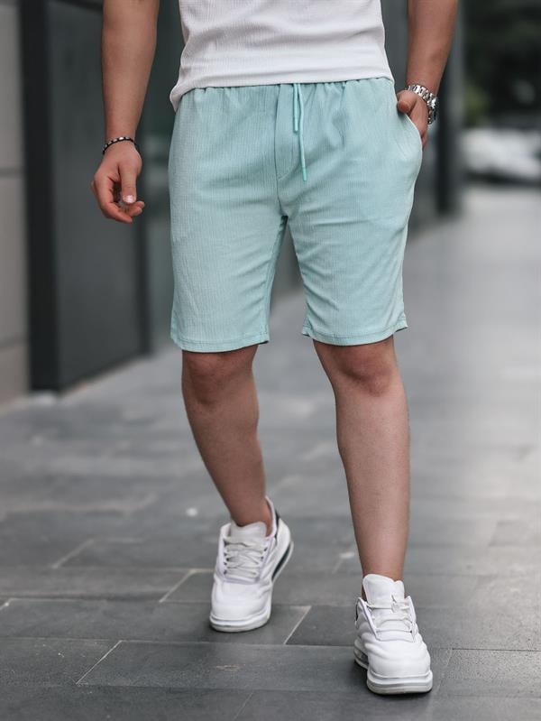 Short Homme Basic Côtelé à Taille Élastique