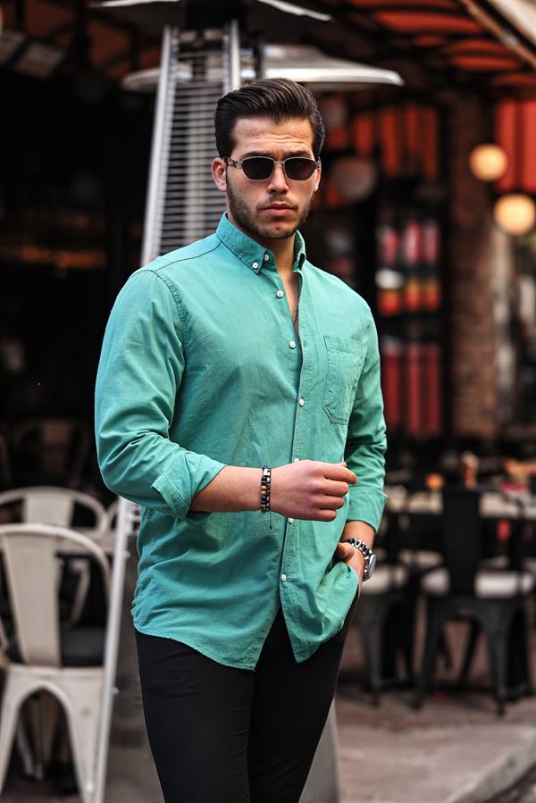 Chemise Homme en Lin Flammé avec Poche Poitrine