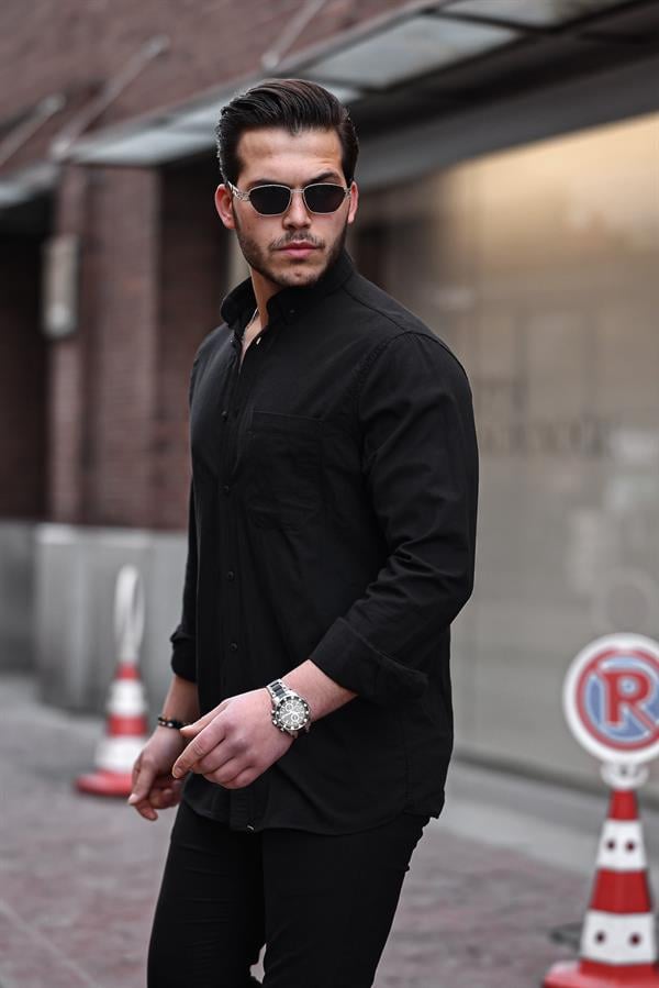 Chemise Homme en Lin Flammé avec Poche Poitrine