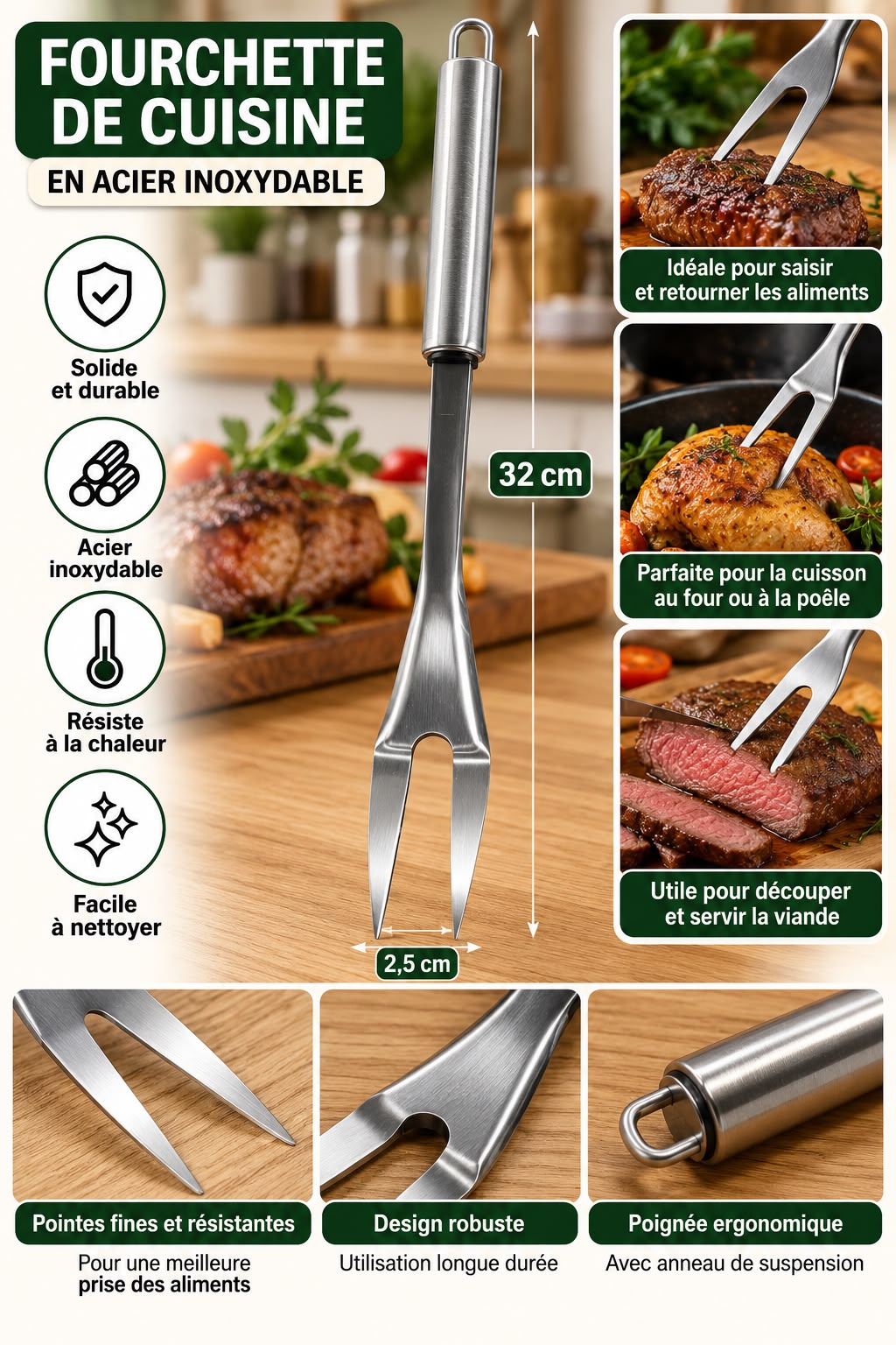 FOURCHETTE INOX EASY COOK