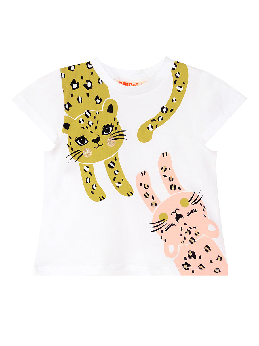 Ensemble fille 2 pièces crop top imprimé et short à volants – Style fun et tendance