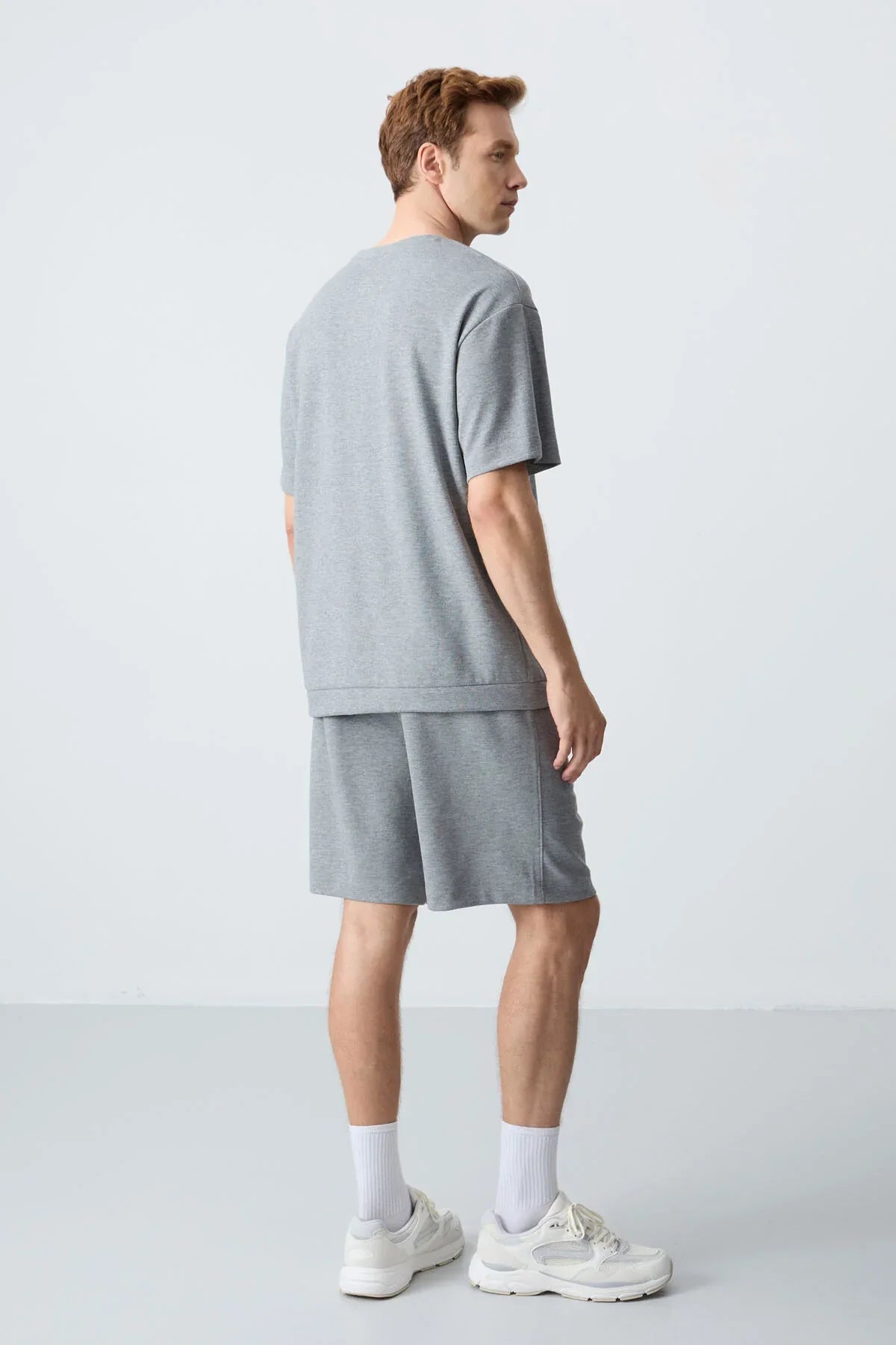 shorts ensemble homme coton épais confort bleu marine- 85257 - Justyol