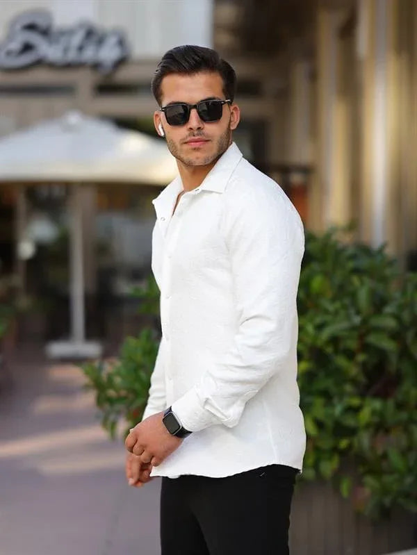 Chemise homme matelassée à motif géométrique en coton - Justyol