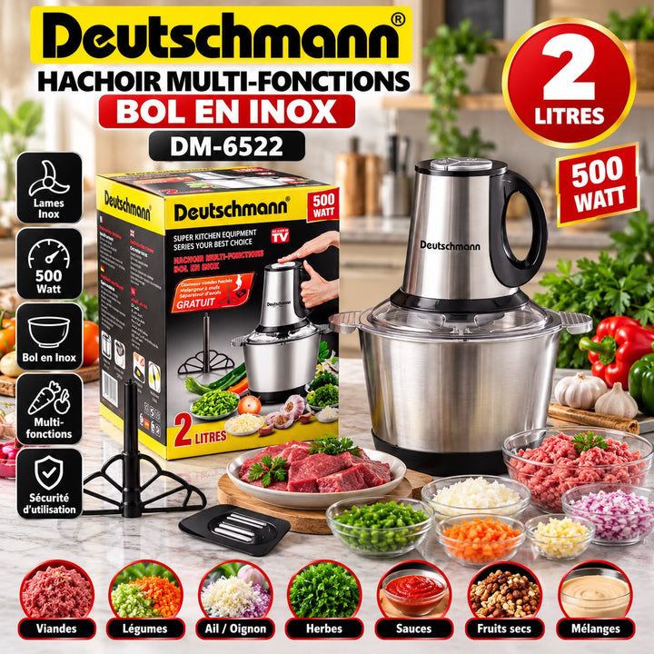 HACHOIR DEUTCHMAN INOX 2L 500W