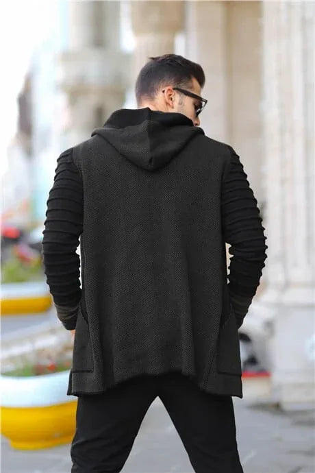 Poncho cardigan à manches décorées pour homme