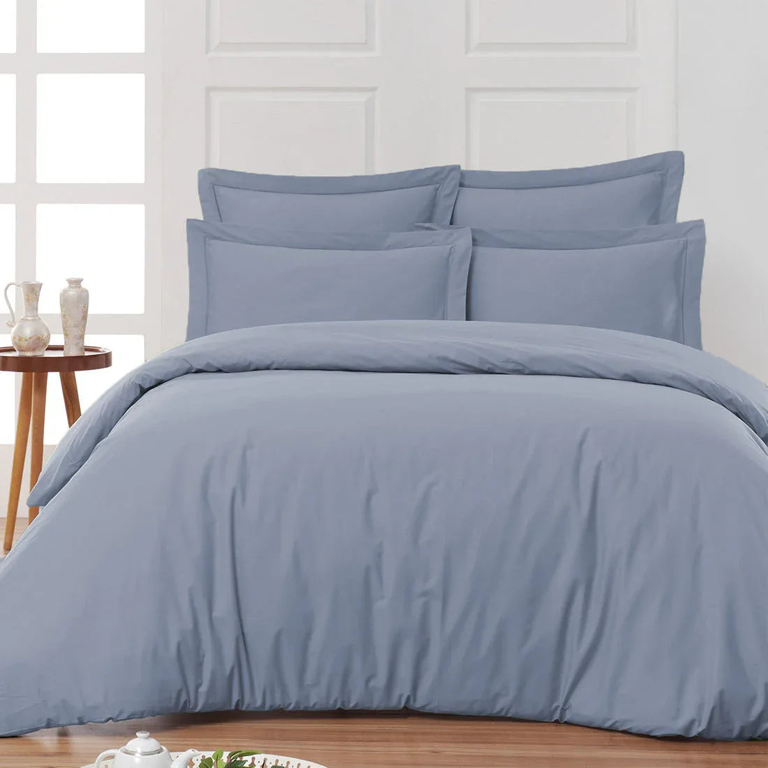 Housse de lit coton satiné 300 fils - 4 pièces (sans couette) - Justyol