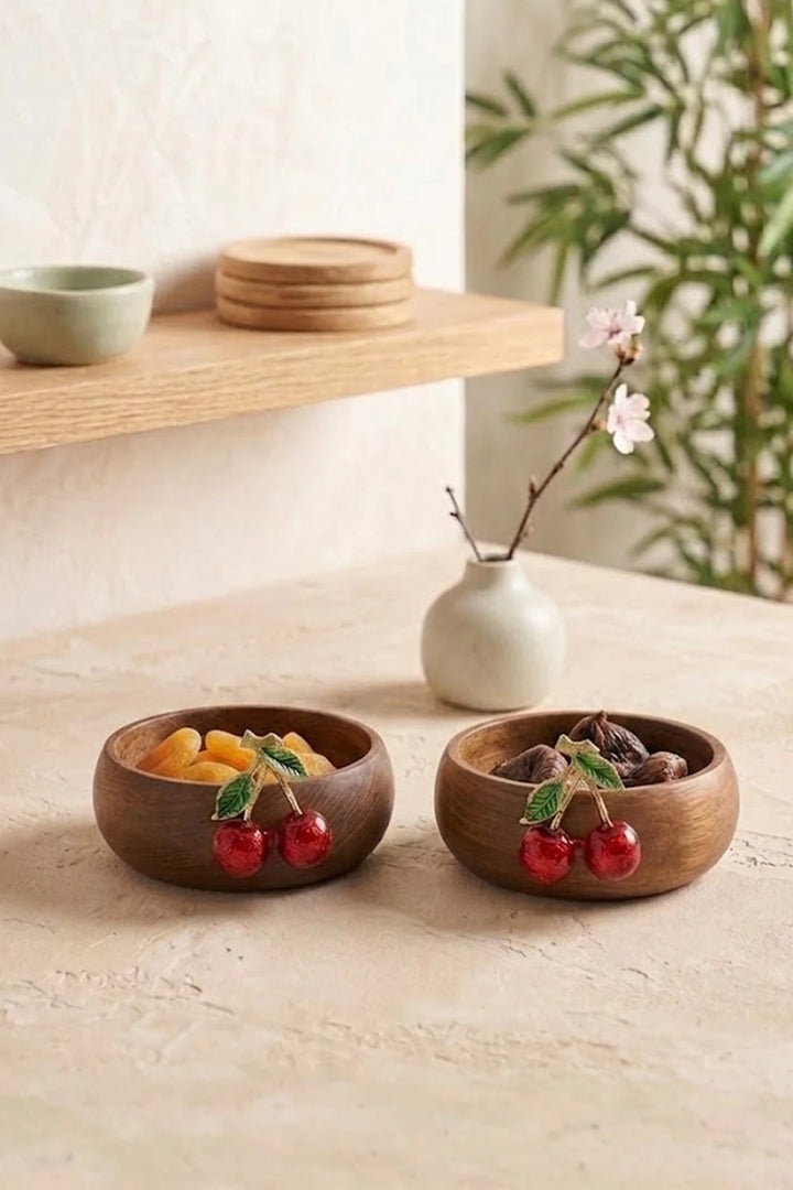 Set de 2 Bols de Présentation Effet Acacia 8,5 cm