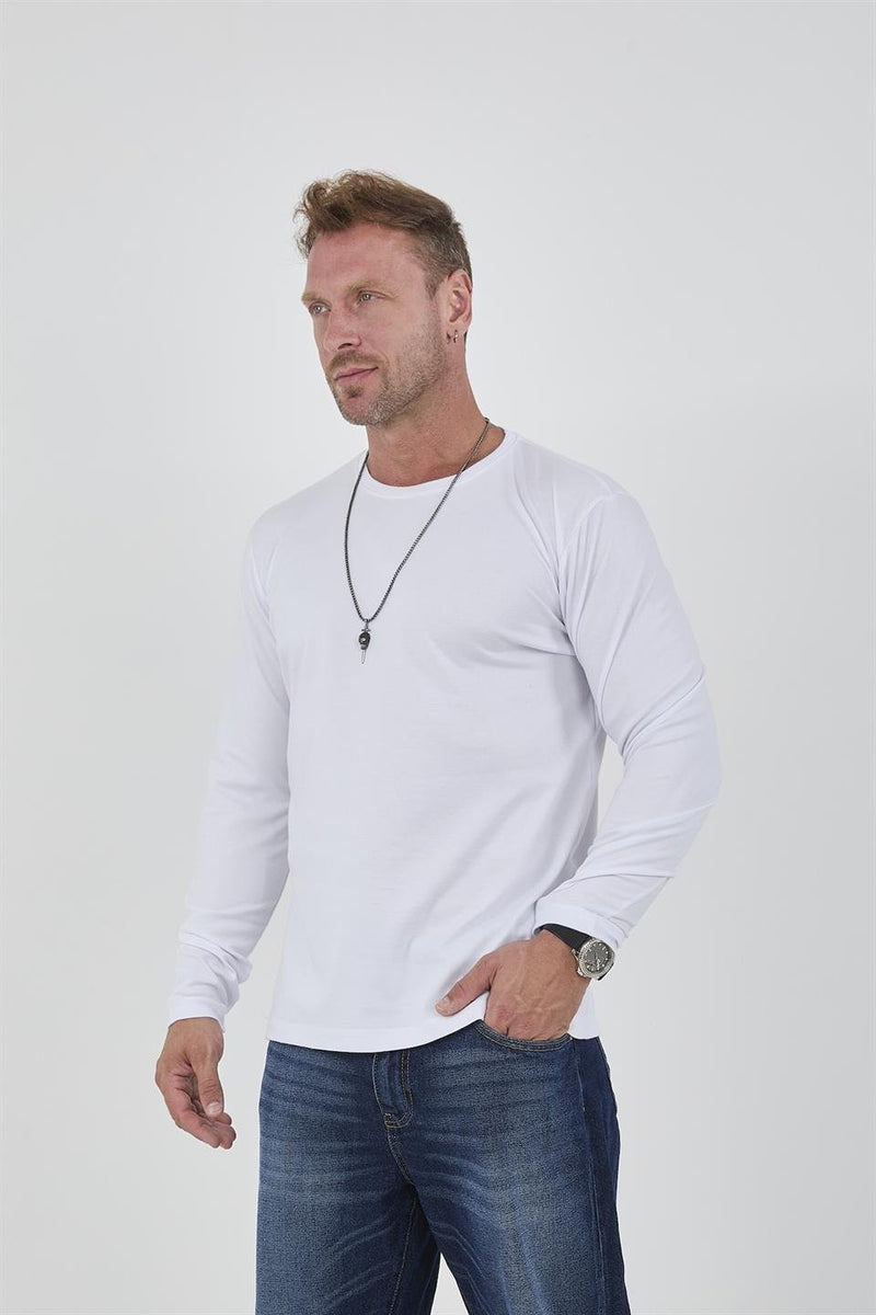 T-shirt Homme Manches Longues en Tissu Interlock