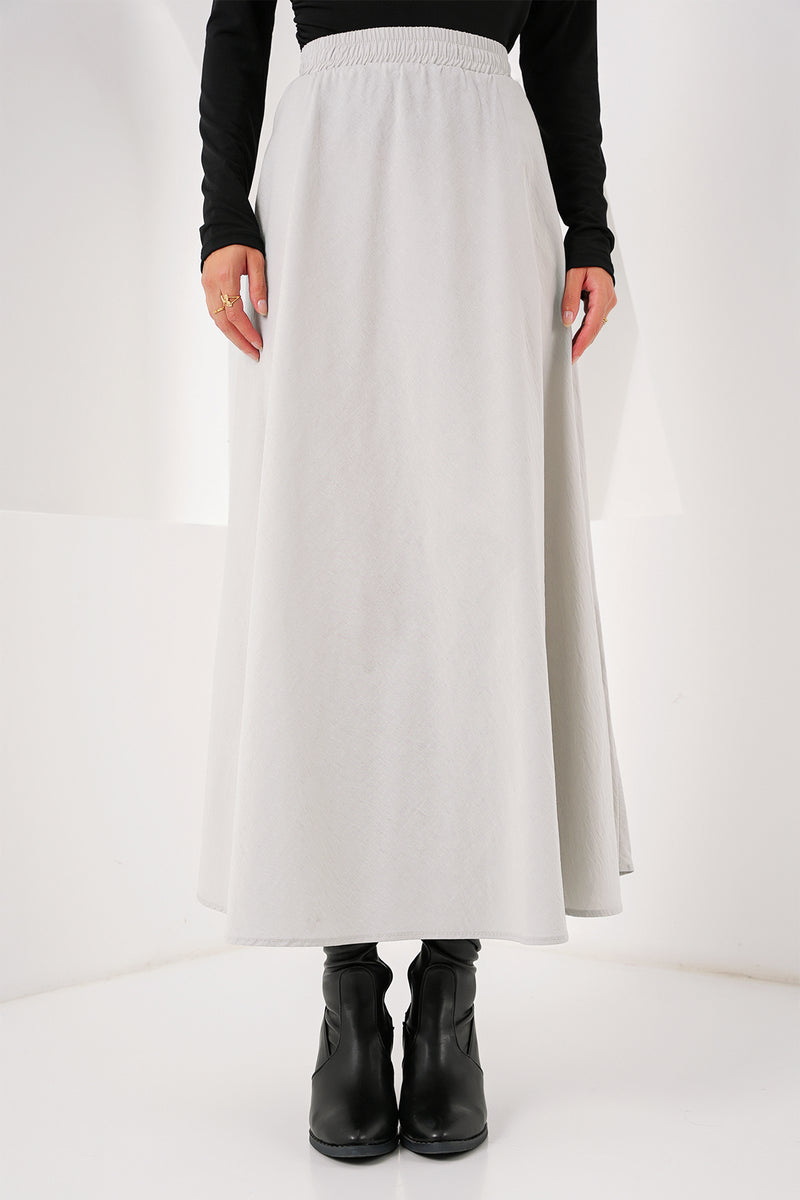 Jupe Longue Femme en Coton avec Poches 8024