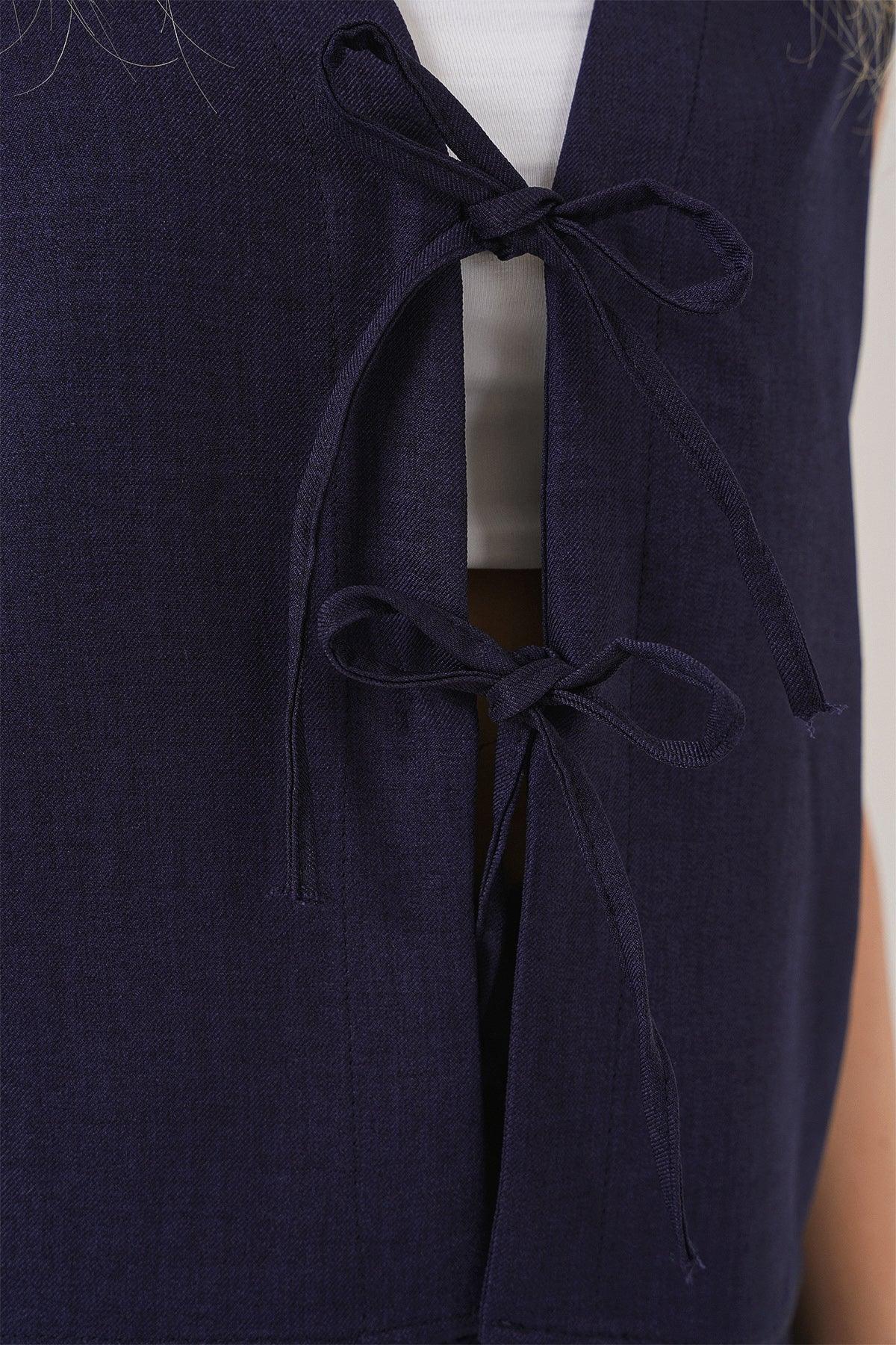 Ensemble femme sans manches effet lin en viscose 6746 - Justyol