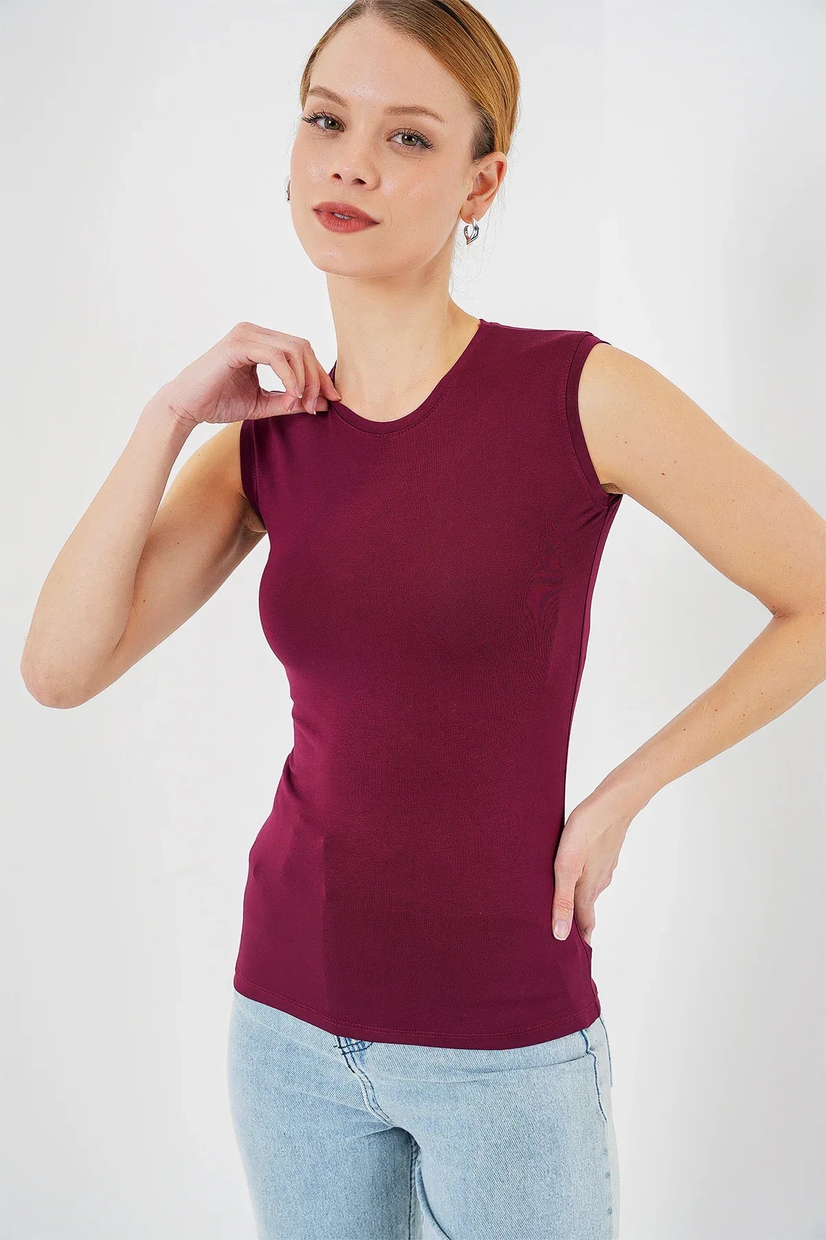 Body femme sans manches en viscose et lycra 4347 - Justyol