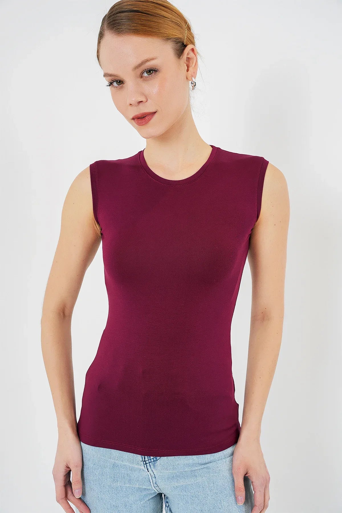 Body femme sans manches en viscose et lycra 4347 - Justyol
