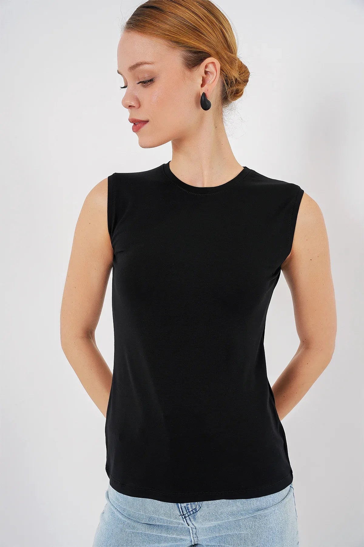Body femme sans manches en viscose et lycra 4347 - Justyol