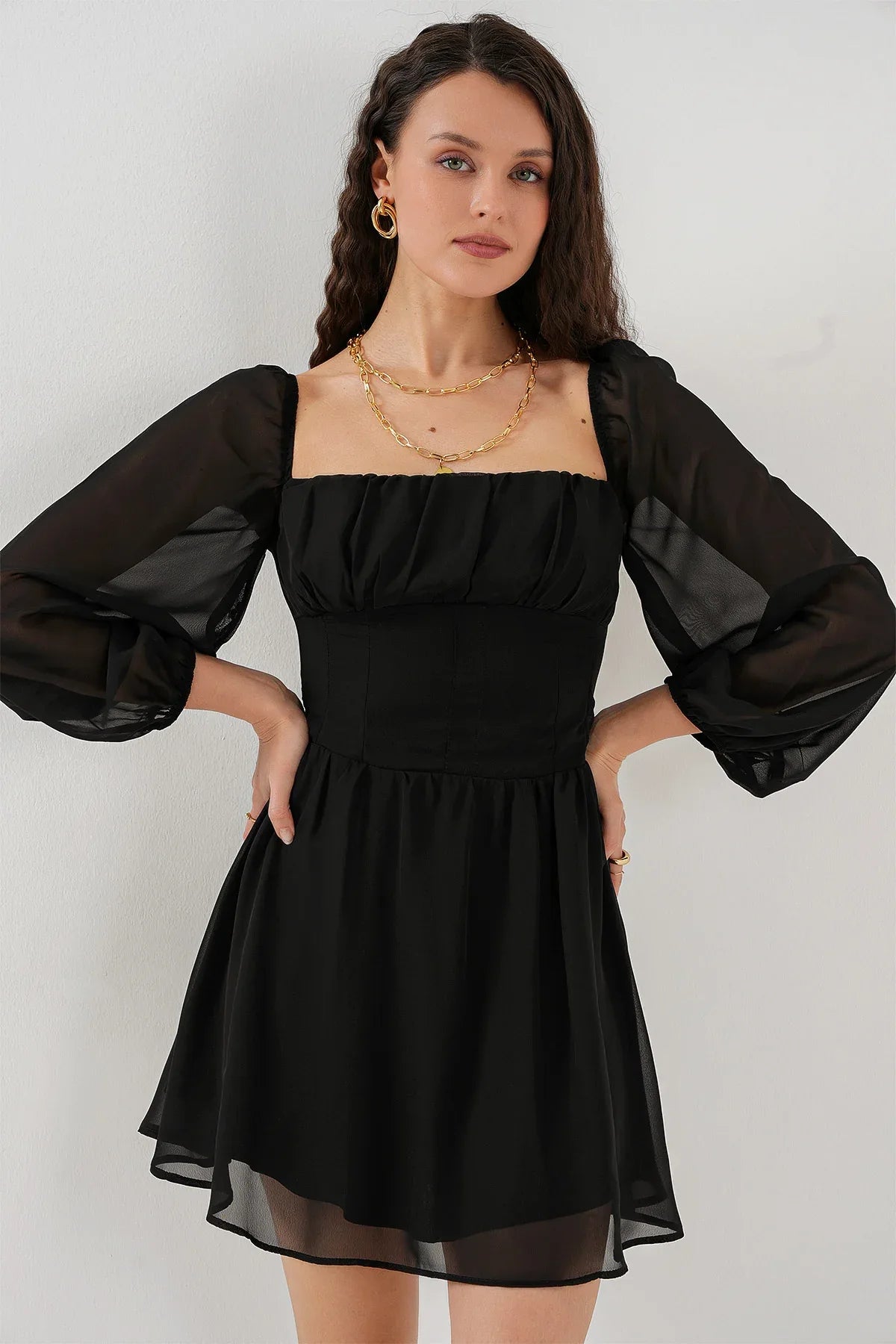 Robe mini en tulle pour femme 2514 - Justyol