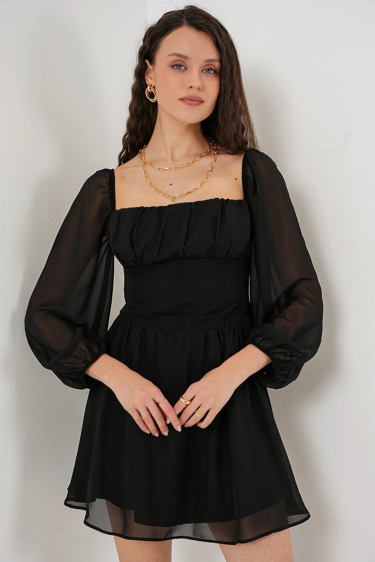 Robe mini en tulle pour femme 2514 - Justyol
