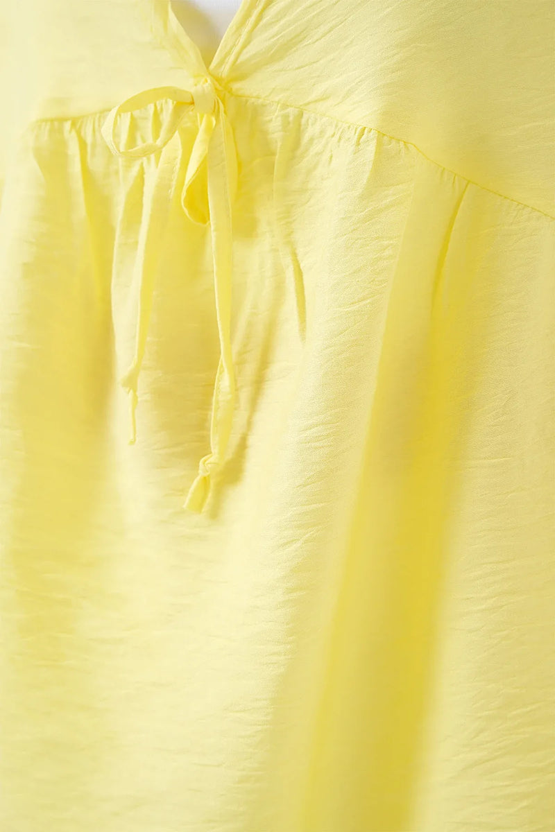 Blouse femme manches courtes à lacets devant 962