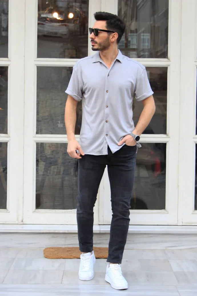 chemise homme manches courtes oversize