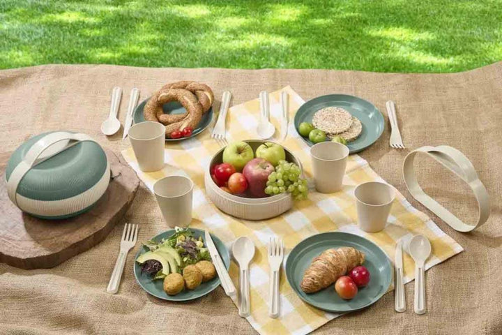 Set de pique-nique rond multifonction portable pour 4 personnes – Design compact et transportable