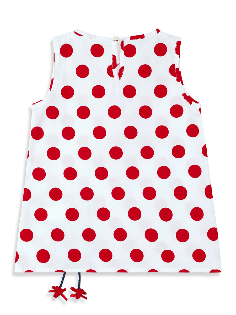 Ensemble Fille 2 Pièces Tunique à Pois & Legging avec Motif Fille Animé