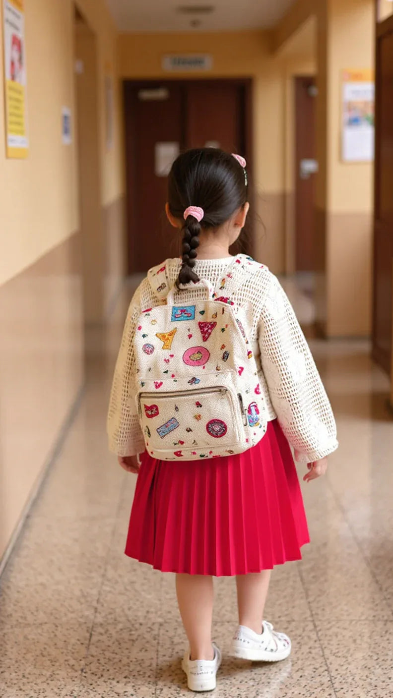 Tenue Élégante 3 Pièces pour Fille - Jupe Chic, Blouse Blanche et Veste Tricotée - Justyol