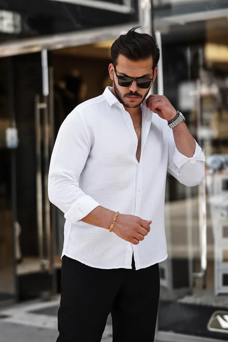 chemise homme mousseline coton respirante manches longues - Justyol