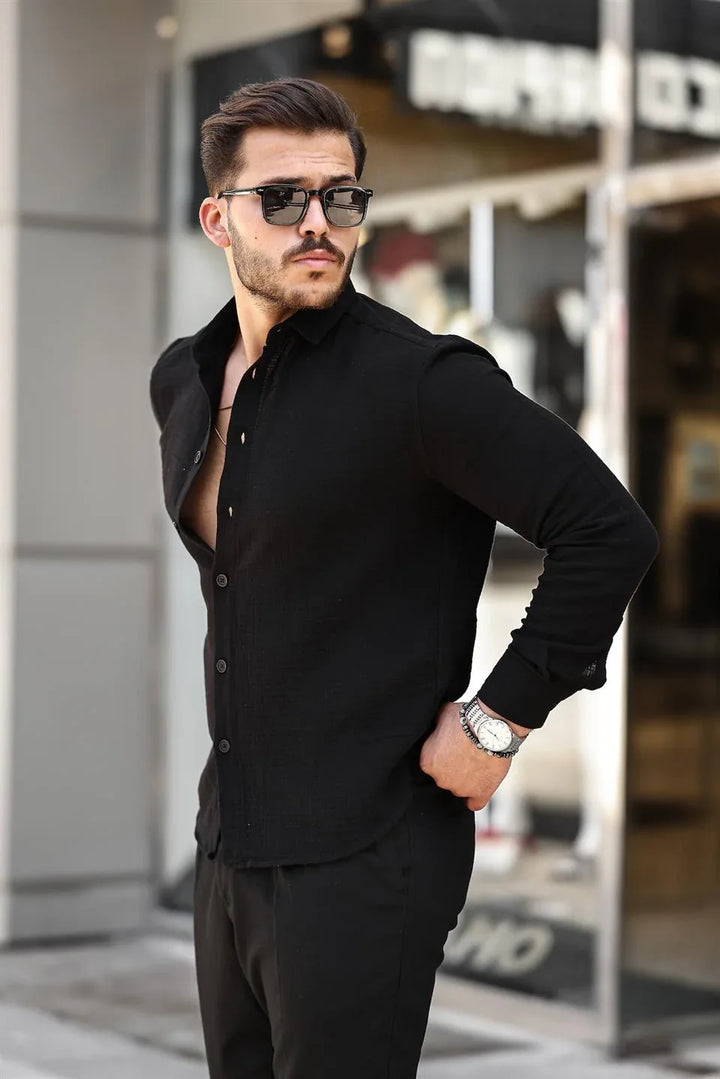 chemise homme mousseline coton respirante manches longues