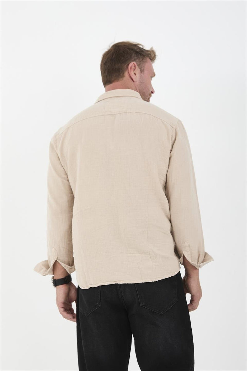 chemise homme mousseline coton respirante manches longues