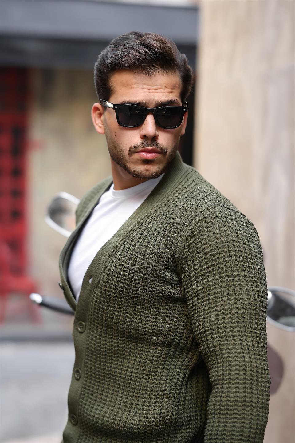 Gilet Homme à Boutons en Tricot à Cordon Nopenli - Justyol