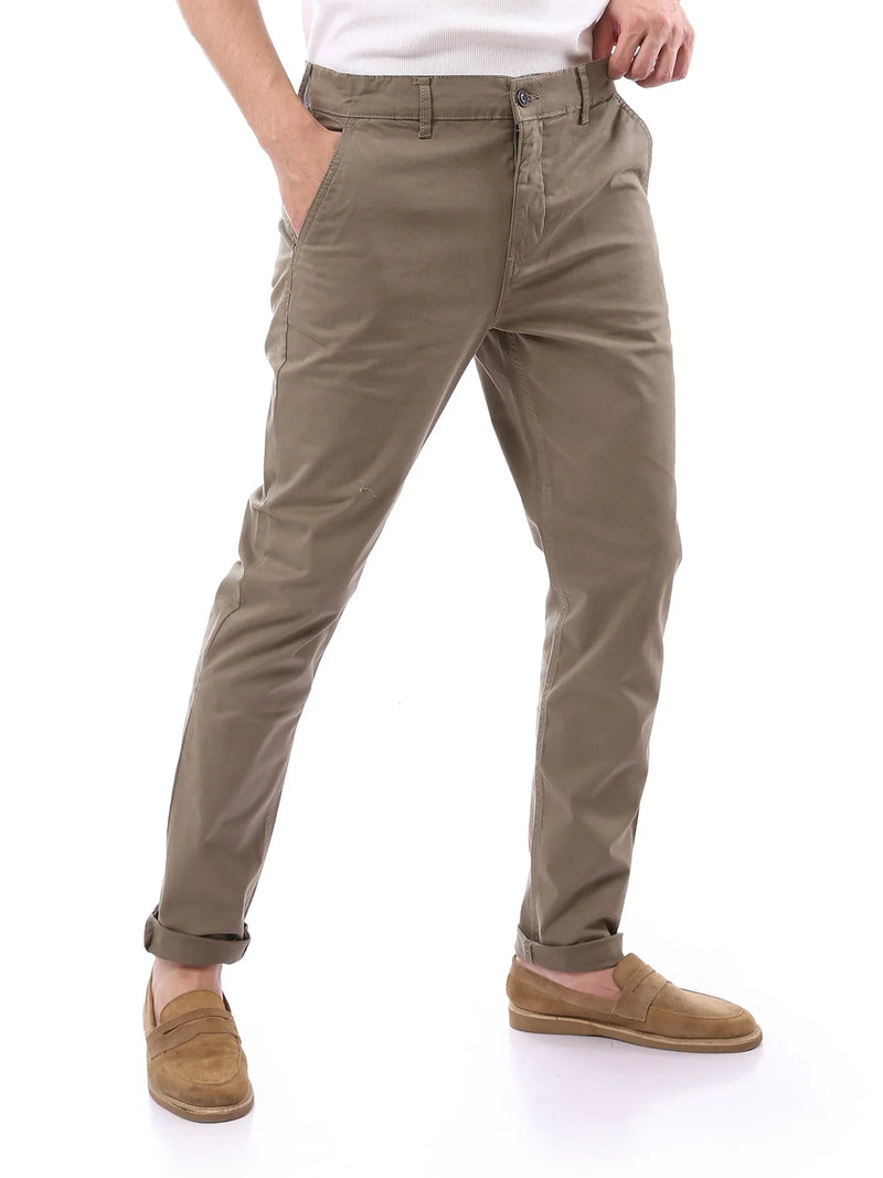 بنطال شينو رجالي بقصة Slim Fit وستايل كاجوال شيك - PAN22GFGA23250TS1