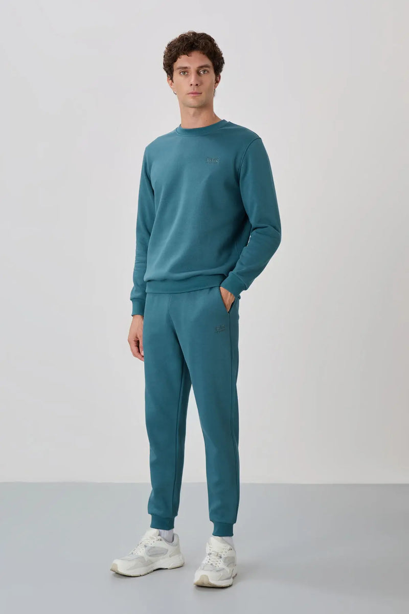 Ensemble de survêtement pour homme à col rond, coupe décontractée et matière douce - 85190