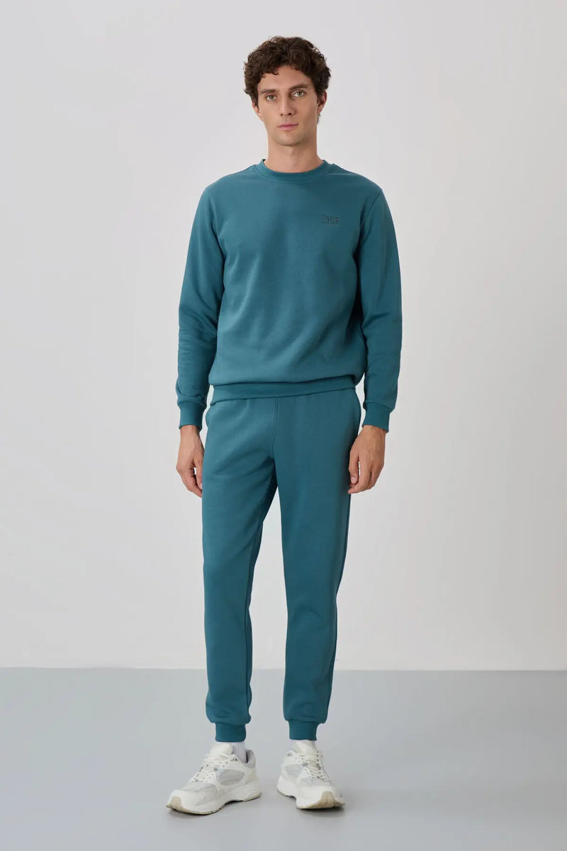 Ensemble de survêtement pour homme à col rond, coupe décontractée et matière douce - 85190